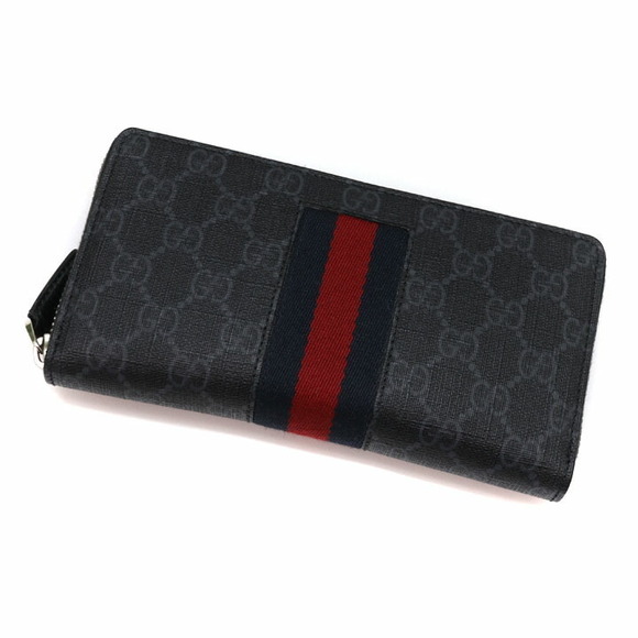 Gucci Supreme GG Zip Leather Black Wallet - Picture 1 of 6